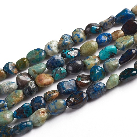 Arricraft Natural Chrysocolla and Lapis Lazuli Beads Strands, Nuggets, 6.5~9.5x5.5~7.5x3.5~5.5mm, Hole: 0.8mm, about 50pcs/Strand, 15.67 inches(39.8cm)