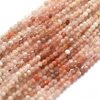 Arricraft Natural Strawberry Quartz Beads Strands, Gradient Color, Gradient Style, Round, Faceted, 3mm, Hole: 0.5mm, about 153pcs/strand, 15.35 inches(39cm)