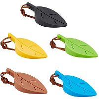PandaHall 5PCS Door Stopper Wedge Finger Protector, Silicone Leaf Shape Doorstops Secure Door Wedges Finger Protectors for Home Office (Green/Yellow/Blue/Black/Coffee)