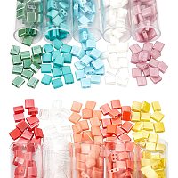 NBEADS 760 Pcs 5mm Tila Beads, 2-Hole Glass Seed Beads Spacer, Japanese Glass Beads for Bracelet Necklace Earring Jewelry Making-10 Colors