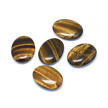 ARRICRAFT Natural Tiger Eye Beads, No Hole, Oval, 44~45x33~34x9~12mm