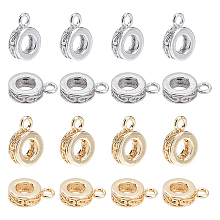 Brass Hanger Links, Mixed Color, 11x7.5x3mm, Hole: 1.5mm, Inner Diameter: 4mm, 2 colors, 10pcs/color, 20pcs/box