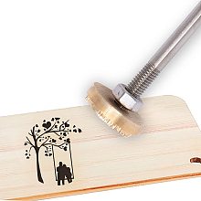 OLYCRAFT Wood Leather Cake Branding Iron 1.2" Branding Iron Stamp Custom Logo BBQ Heat Stamp with Brass Head and Wood Handle for Woodworking, Baking and Handcrafted Design - Couple on The Swing