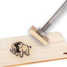 OLYCRAFT Wood Leather Cake Branding Iron 1.2 Inch Branding Iron Stamp Custom Logo BBQ Heat Bakery Stamp with Brass Head Wood Handle for Woodworking Baking Handcrafted Design - Elephant