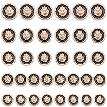 OLYCRAFT 34pcs 5 Sizes Metal Blazer Button Set 1-Hole Alloy Buttons 15mm 17mm 19mm 23mm 25mm Vintage Antique Lion Button Emblem Shank Buttons for Blazer Suits Uniform Jacket - Matte Light Gold