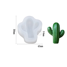 Honeyhandy Cactus DIY Candle Silicone Molds, Resin Casting Molds, For UV Resin, Epoxy Resin Jewelry Making, White, 5x4.5x1.4cm