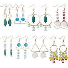 SUNNYCLUE 1 Box DIY Make 8 Pairs Leaf Dangle Earring Making Kits Brass Handmade Chains Pendants Linking Rings & Earring Hooks & Jump Rings for Adults DIY Earring Jewellery Making