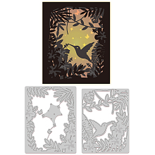 GLOBLELAND Carbon Steel Cutting Dies Stencils, for DIY Scrapbooking, Photo Album, Decorative Embossing, Paper Card, Matte Platinum Color, Bird Pattern, 12.8~13.3x10~10.8x0.08cm, 2pcs/set