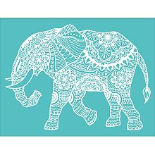 OLYCRAFT 2Pcs Elephant Mandala Stencil 11x8.6 Inch Self-Adhesive Silk Screen Printing Stencil Reusable Mesh Stencils Transfer Washable Home Decor for DIY T-Shirt Fabric Painting