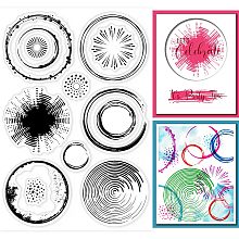 GLOBLELAND Circle Background Clear Stamps Circle Decorative Clear Stamps Silicone Clear Stamps for Card Making Silicone DIY Scrapbooking Journaling Stamps Craft Supplies for Holiday Card