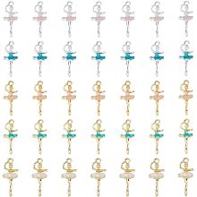 DICOSMETIC 30Pcs 5 Colors Alloy Ballet Charms Ballerina Charms with Multi-Colored Dress Pendants Tiny Dancer Charm Collection Pendants for DIY Jewelry Making, Hole: 2mm