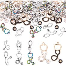 arricraft 48 Pcs 7 Styles Alloy Medical Charms, Enamel Alloy Charms Pendant Alloy Stethoscope Pendant Sets for DIY Necklace Bracelet Jewelry Making