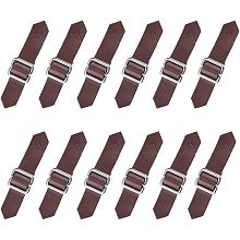 FINGERINSPIRE 12 Sets Leather Sew-On Toggle Closures Coconut Brown PU Leather Sewing on Tab Closures Metal Clasp Fasteners Replacement Snap Toggle Sewing Accessories for Coat Jacket DIY Craft