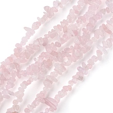 Natural Rose Quartz Beads Strands, Chip, 1.5~4.5x3~13x2.5~8mm, Hole: 0.6mm, 30.94~31.97 inch(78.6~81.2cm)