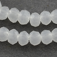 Honeyhandy Imitation Jade Glass Beads Strands, Faceted, Rondelle, WhiteSmoke, 3x2mm, Hole: 0.5mm, about 160~165pcs/strand, 15.35 inch~15.75 inch(39~40cm)