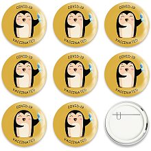 GLOBLELAND 9 Pcs Vaccine Button Pins I Got Vaccinated Covid-19 Buttons Penguin Pattern for Men's/Women's Brooches or Doctors, Nurses, Hospitals, 2-1/4 Inch