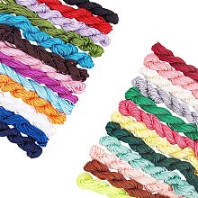 PandaHall Elite 28 Color 2mm Jewelry Nylon Cord Chinese Knotting Cord Nylon Hand Knitting Cord String Beading Thread for Jewelry Making Chinese Knot Bracelet Beading Thread, 336 Yards Totally