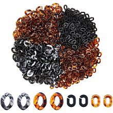 SUPERFINDINGS About 800Pcs Transparent Acrylic Linking Rings 4 Styles Quick Link Connectors Oval Twist Link Chain Rings for Earring Necklace Jewelry Eyeglass Chain DIY Craft Making