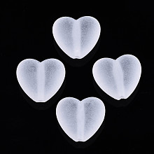 Honeyhandy Transparent Acrylic Beads, Frosted, Heart, Wheat, 17x18x8mm, Hole: 2mm