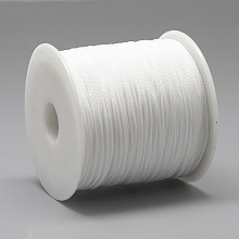 Honeyhandy Polyester Cords, White, 0.8mm, about 131.23~142.16 yards(120~130m)/roll