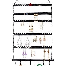 NBEADS Wall Hanging Jewelry Organizer, Hanging Earring Necklace Holder Wall Mount Earring Display Holder Hanging Earring Organizer with Hanging Hooks for Earrings Necklaces Bracelets