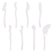 PandaHall Elite 8pcs Clear Hairpin Hair Stick Silicone Molds for Resin Jewelry Resin Hair Pin Making DIY Craft