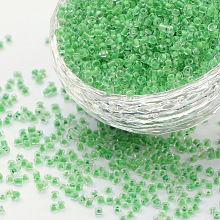 Honeyhandy 12/0 Glass Seed Beads, Inside Colors, Lime Green, 2mm, about 30000pcs/pound