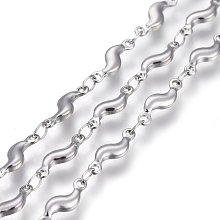 Honeyhandy 304 Stainless Steel Link Chains, Soldered, Twisted, Stainless Steel Color, 11.5x3.5x2mm