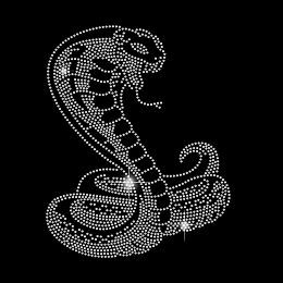 SUPERDANT Snake Iron on Rhinestones Heat Transfer Design Cobra Patch Hot fix Iron on Applique Snake Bling Patch Crystal DIY Decor