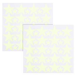 GORGECRAFT Star Fluorescent PVC Wall Stickers, Self-adhesive Glow in the Dark Decals, for Kids' Room Wall Decorations, Green Yellow, 200x200x0.4mm, Stickers: 25x25mm & 50x50mm, 35pcs/sheet