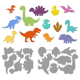 GLOBLELAND Multiple Types of Dinosaur Patterns Die Cuts Cartoon Animals Dragon Egg Cutting Dies for DIY Scrapbooking Paper Craft Carbon Steel Cutting Dies Stencils for Card Making