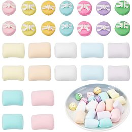 21 Pcs 2 Styles Fake Dessert, Mixed Color Polymer Clay Fake Marshmallow Artificial Simulation Macaron Artificial Food for DIY Craft Dessert Home Kitchen Decor Model