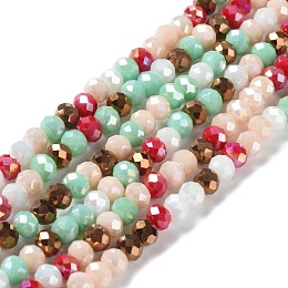 Honeyhandy Glass Beads Strands, Faceted, Rondelle, Pale Green, 6x5mm, Hole: 1mm, about 85~88pcs/strand, 16.1~16.5 inch(41~42cm)