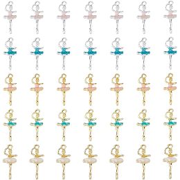 DICOSMETIC 30Pcs 5 Colors Alloy Ballet Charms Ballerina Charms with Multi-Colored Dress Pendants Tiny Dancer Charm Collection Pendants for DIY Jewelry Making, Hole: 2mm