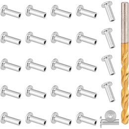 UNICRAFTALE 30Pcs Stainless Steel Stemball Swage Dead Ends Drill Bit Invisible Cable Railing Terminal for Wood Stair Deck Drill Bit Hardware Fitting 102x6mm Hole 3.5mm