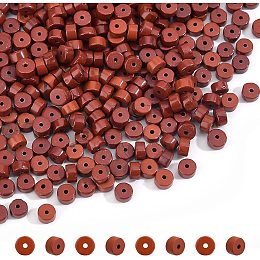 NBEADS About 320 Pcs Natural Red Jasper Heishi Beads, Rondelle Energy Stone Beads Disc Spacer Loose Beads for DIY Bracelets Earrings Necklace Jewelry Making DIY Craft