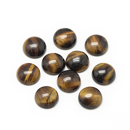 Honeyhandy Natural Tiger Eye Cabochons, Half Round/Dome, 10x4~5mm