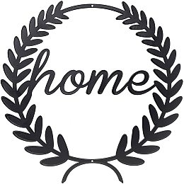 OLYCRAFT Word Home Metal Wall Decorations Home Sign Metal Pendant for Home Office Decoration Bedroom Living Room Decor Sculpture (11" in Diameter)