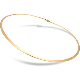 UNICRAFTALE 6pcs 13.5~14cm Golden Stainless Steel Necklace Wire Wrap Collar Metal Open Choker Chunky Necklace for Women