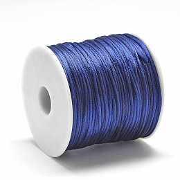 Honeyhandy Nylon Thread, Rattail Satin Cord, Midnight Blue, about 1mm, about 76.55 yards(70m)/roll