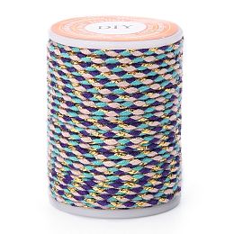 Honeyhandy 4-Ply Cotton Cord, Handmade Macrame Cotton Rope, for String Wall Hangings Plant Hanger, DIY Craft String Knitting, Purple, 1.5mm, about 4.3 yards(4m)/roll