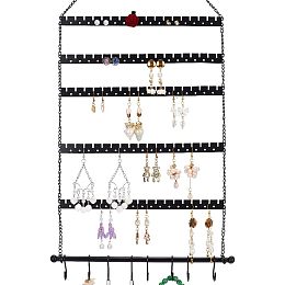 NBEADS Wall Hanging Jewelry Organizer, Hanging Earring Necklace Holder Wall Mount Earring Display Holder Hanging Earring Organizer with Hanging Hooks for Earrings Necklaces Bracelets
