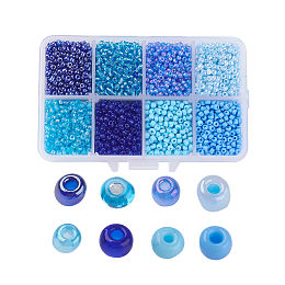 PandaHall Elite 200g 8 Style 12/0 Glass Seed Beads, Ceylon, Round, Mixed Color, 2mm, Hole: 1mm, 25g/style