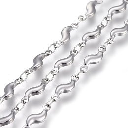 Honeyhandy 304 Stainless Steel Link Chains, Soldered, Twisted, Stainless Steel Color, 11.5x3.5x2mm