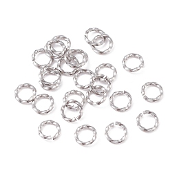 UNICRAFTALE 200pcs 304 Stainless Steel Close but Unsoldered Jump Rings Silver Tone Open Jump Rings Twisted Connector Rings for Necklace DIY Jewelry Making 6x1mm