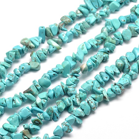 SUNNYCLUE Synthetic Turquoise Chip Beads, 5~8x5~8mm, Hole: 1mm, about 400pcs/box