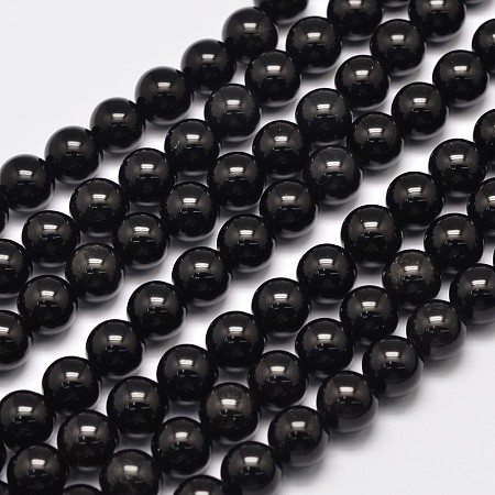 Arricraft Natural Obsidian Beads Strands, Round, 10mm, Hole: 1mm, about 40pcs/strand, 15.35 inches