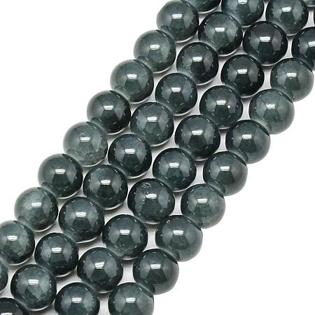 ARRICRAFT 20 Strands 6mm Baking Painted Crackle Glass Bead DarkSlateGray Round Bead for Jewelry Making, About 133pcs/strand, Hole: 1.3~1.6mm