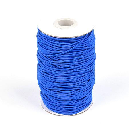 NBEADS A Roll of 70m Round Elastic Cord Beading Crafting Stretch String, with Fibre Outside and Rubber Inside, Royal Blue, 2mm