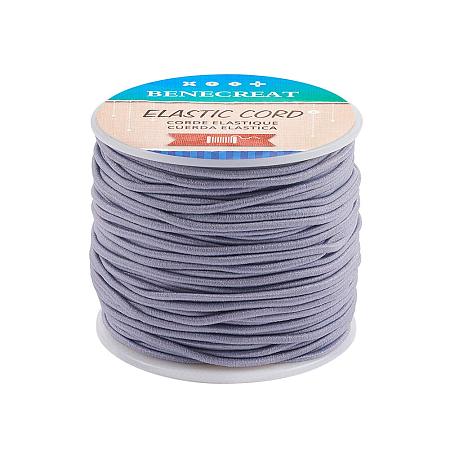 BENECREAT 2mm 55 Yards Elastic Cord Beading Stretch Thread Fabric Crafting Cord for Jewelry Craft Making (Silver)